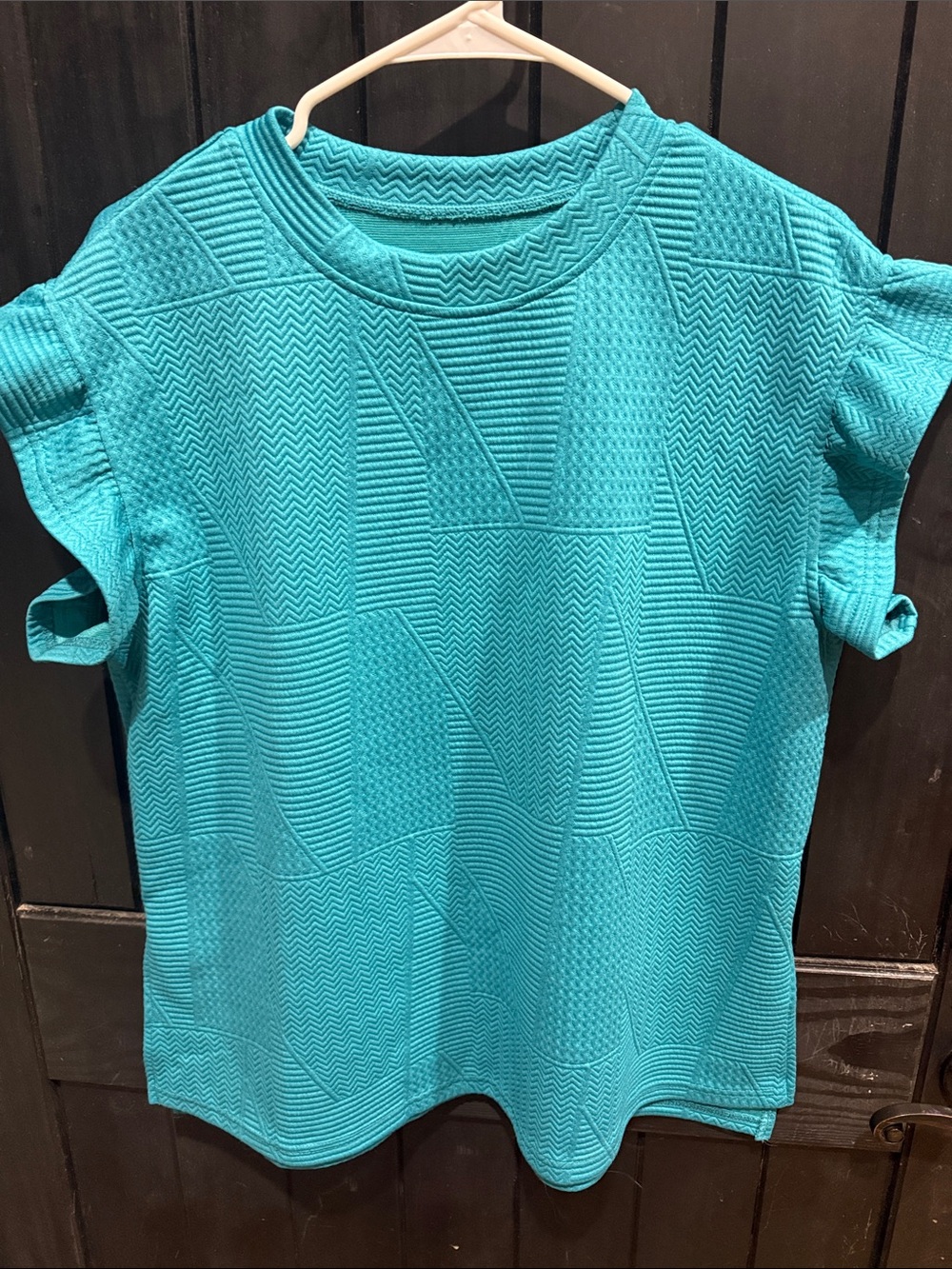 Textured Short Sleeve Tee in Teal